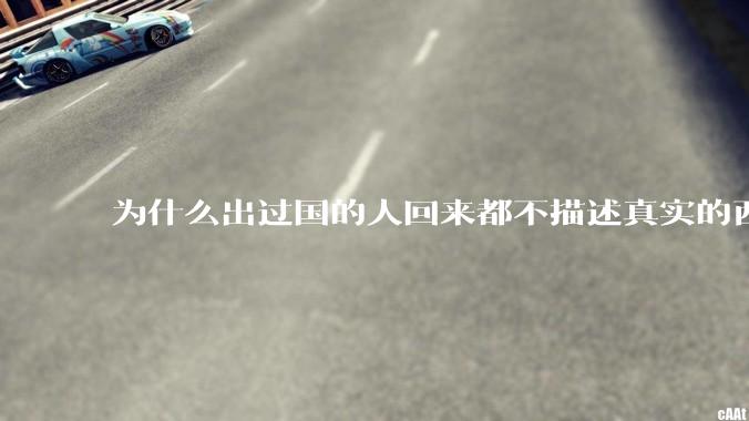 为什么出过国的人回来都不描述真实的西方百姓生活？